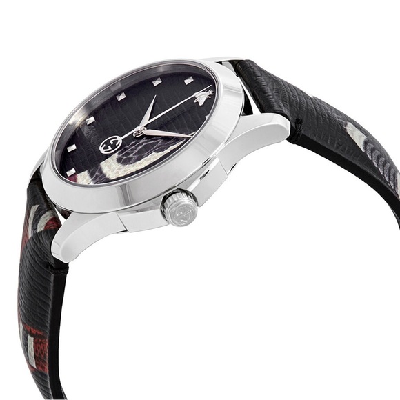 NIB! Gucci Le Marché Des Merveilles Quartz Black Dial W/ Snake Motif Men's Watch - Picture 2 of 3